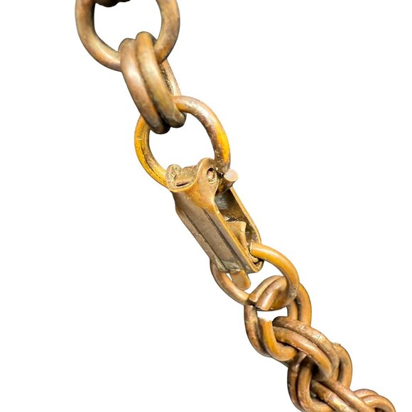 Hammered Royal Crown Eagle Symbol Pendant Chain Necklace Brass Tone - Picture 7 of 7